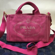 【中古現状品/インボイス登録店/CH】PRADA プラダ カナパ キャンバス 2WAY ハンド ショルダー バッグ ピンク系 斜め掛け　MZ0317/010_画像1