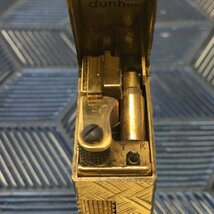 【中古品/インボイス登録店/CH】ダンヒル Dunhill 着火〇 クロスカット スクエア型 総柄 ローラー式 ガスライター ゴールド RS0316/0040_画像5