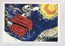 DEATH NYC アートポスター 世界限定100枚 スヌーピー SNOOPY ゴッホ 星月夜 PEANUTS レッドバロン 飛行士 ポップアート 英雄 現代アート _画像2