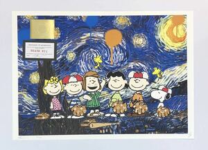 DEATH NYC アートポスター 世界限定100枚 スヌーピー SNOOPY ポップアート PEANUTS Gogh ゴッホ 星月夜 ベースボール ヴィトン 現代アート