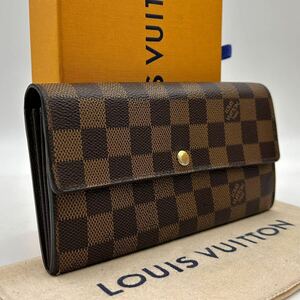 ★ほぼ極美品★【A320】Louis Vuitton ルイヴィトン ダミエ ポルトフォイユ サラ長財布 ウォレット ポケット10 N61734/CA5100