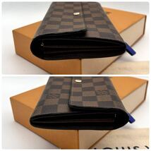 ★上美品★【A333】Louis Vuitton ルイヴィトン ダミエ ポルトフォイユ サラ長財布 ウォレット ポケット10 N61734/CA0163_画像8