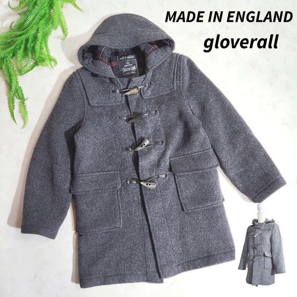 英国製 gloverall ダッフルコート・裏地チェック・ダークグレー 表記サイズ150 82708