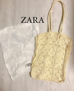 ZARA トートバッグ　マクラメバッグ