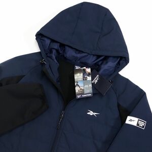 ★リーボック REEBOK 新品 メンズ 撥水 防風 保温 ストレッチ リフレクター トレーニング ジャケット 紺 XL [X1360RR-67-LL] 二 参★QWER