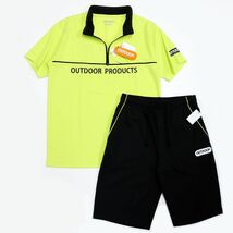 ★アウトドア OUTDOOR 新品 メンズ ストレッチ 上下セット SET スーツ ポロシャツ ハーフパンツ 黒 L[SETX0330ER-50-L] 一 五 弐★QWER_画像1