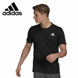 * postage 390 jpy possibility commodity Adidas ADIDAS new goods men's . sweat speed . sport training short sleeves T-shirt black M size [GR0514-M] three .*QWER