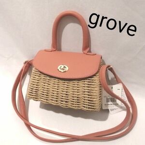 【新品 値札付】grove グローブ カゴ バッグ ショルダーバッグ オレンジ ミニバッグ 2wey