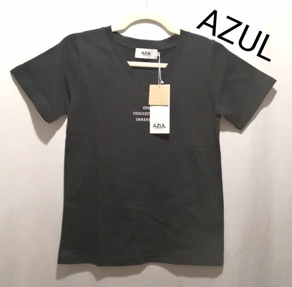 【新品 値札付】AZUL BY MOUSSY アズール バイマウジー Tシャツ 黒 S Vネック 半袖