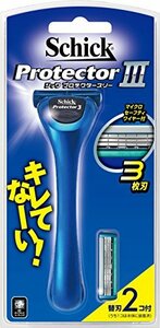 シック Schick プロテクター スリー 3枚刃 ホルダー (替刃2コ付) カミソリ 剃刀 ヒゲソリ 髭剃り 男性 メンズ マイクロ セーフティワイ