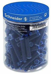 シュナイダー Schneider 万年筆 インクカートリッジ 欧州共通規格 100本入り カートリッジインク ロイヤルブルー 青 BS6803