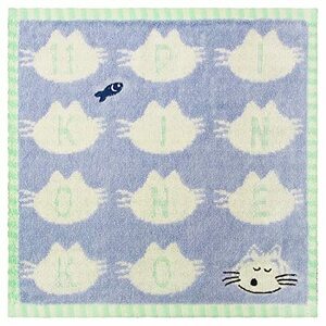 林(Hayashi) タオルハンカチ ブルー 約25×25cm 11ぴきのねこ アルファベット PL456200