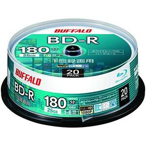  Buffalo Blue-ray disk BD-R 1 times video recording for 25GB 20 sheets spindle one side 1 layer 1-6 speed [ti-ga operation verification ending ] ho 