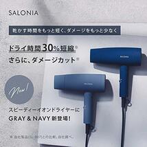 SALONIA サロニア スピーディーイオンドライヤー グレー ヘアドライヤー 大風量 速乾 マイナスイオン コンパクト 軽量 SL-013GR_画像2