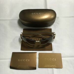 極美品 希少 レア イタリア製 GUCCI グッチ サングラス グラデーション ライトブラウン ゴールド 68□13カード メガネ拭き ケース付き 