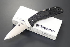 アウトドアナイフ 日本製 C243SBK Spyderco エンデラ ブラック 波刃 釣り 魚 フィッシング サバイバルナイフ