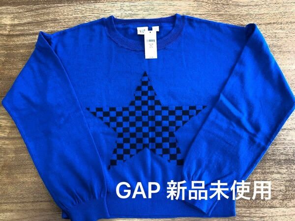 ニット　薄手　クロップド丈　ユニセックス　ブルー　星　GAP KIDS 春　140 新品未使用