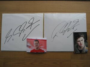 Art hand Auction ★☆★ Sammlungsorganisation ★☆★ Michael Schumacher & Ralf Brothers Autogramm-Set aus farbigem Papier ★☆★, Durch Sport, Autorennen, F1