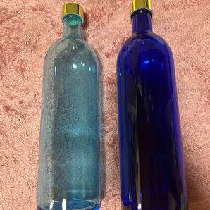 ガラスボトル　720ml 2本　ブルー/アクアブルー　ムーンウォーターボトル