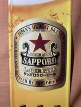 サッポロ ラガービール 看板 店頭 ブリキ ホーロー 150×608mm サッポロビール ブリキ看板　SAPPORO 赤星 販促品 非売品 BEER 昭和レトロ b_画像3