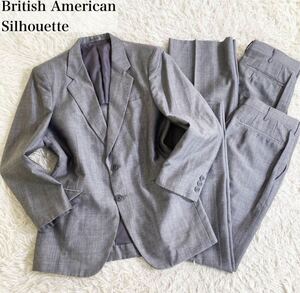 極美品british american silhouette スーツ グレー　M