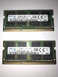 ノート用メモリ DDR3 SAMSUNG PC3L-12800S 8GB 2枚 メモリチェック済