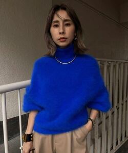 【美品】Ameri vintage アメリヴィンテージ POPPING COLOR ANGORA KNIT ブルー アンゴラニット 定価19,250円 F