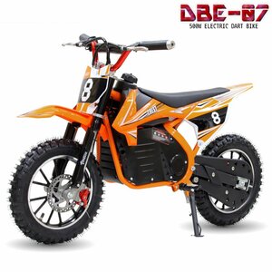 500W搭載電動ポケバイ 速度コントローラー付き モトクロスモデル ダートバイクタイプポケットバイク オレンジ CR-DBE07 低車高モデル
