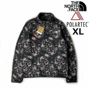 1円～!売切!【正規新品】THE NORTH FACE ALPINE POLARTEC 100 1/2 ZIP フリース 軽量 US限定 ポーラテック(XL)グレー 総柄 181024-35-c