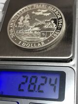 銀貨　 ソロモン諸島　パールハーバー 1941-1991　50年記念　1ドル　1991年　直径約38.7ｍｍ　厚さ約2.8ｍｍ　重さ約28.24ｇ　大型銀貨_画像8
