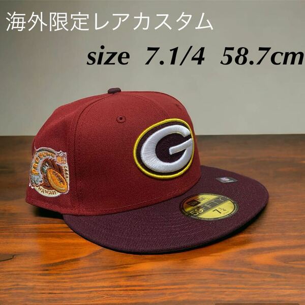 ニューエラ 59FIFTY 希少カラーNew Era カスタムキャップ　グリーンベイパッカーズ海外限定