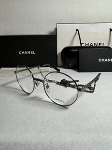 CHANEL シャネル　2186 グレー　メガネ　フレーム　伊達　丸縁　オシャレ　