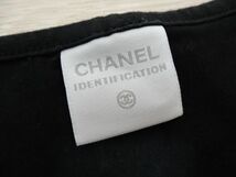 17126e CHANEL シャネル ヴィンテージ Tシャツ 半袖 ココマーク センターロゴ ブラック レディース_画像4