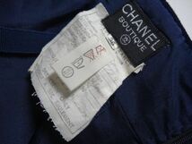 17186Gi CHANEL シャネル カメリア スカート ジャケット セットアップ ネイビー サイズ36 ヴィンテージ レディース_画像10