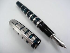 17792Gd MONTBLANC モンブラン 万年筆 作家シリーズ ジョージ・バーナード・ショー 00102/16000 シルバー×マーブル ペン先750 18K