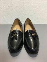 ヴィンテージ GUCCI グッチ レザー タッセル シューズ パンプス ブラック 34 1/2_画像1