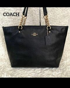 COACH トートバッグ＊F1681　　【レザーシボ革】美品