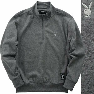 新品 プレイボーイ 裏毛 ハーフジップ スウェット L 【33055_98】 PLAYBOY メンズ プルオーバー トレーナー スエット HALF ZIP