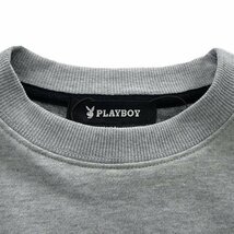 新品 プレイボーイ 裏毛 刺繍 スウェット LL 灰【33054_97】 PLAYBOY メンズ クルーネック トレーナー スエット プルオーバー_画像3