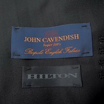 新品 ヒルトン 英国生地 Super160's ウール ストライプ スーツ A5 (M) 黒 【J54670】 JOHN CAVENDISH 春夏 メンズ ベンベルグ_画像10