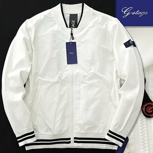  new goods ji- stage knitted combination MA-1 blouson 50(XL) white [1-20402_1] men's G-stage casual Golf sport jacket 