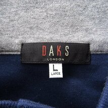 新品 ダックス 日本製 スムース ジャージー レイズドネック カットソー L 紺 【I45094】 DAKS LONDON メンズ ロンT ポケットTシャツ 春夏_画像8