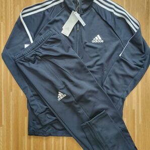 ◆アディダス　ジャージ上下　XＬ　メンズ adidas　ネイビー　白ライン