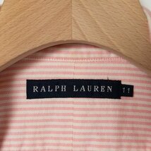 RALPH LAUREN ラルフローレン オックスフォード ボタンダウンシャツ ストライプシャツ ピンク 11 レディース 綿 コットン 定番 カジュアル_画像2