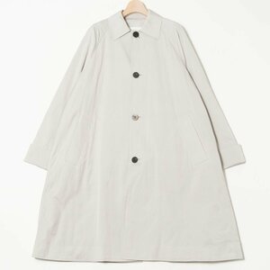 【1円スタート】GALERIE VIE ギャルリーヴィー 2023 S/S ステンカラーコート スプリングコート アウター コットンシルク 灰色 無地 F