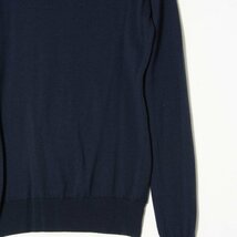 【1円スタート】メール便○ JOHN SMEDLEY ジョンスメドレー クルーネックカーディガン ハイゲージニット ウール100％ 紺 ネイビー M 英国製_画像4