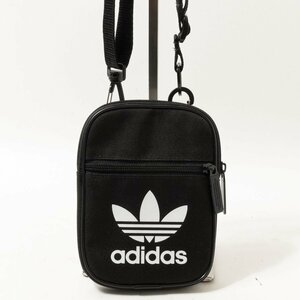 adidas アディダス ミニ ショルダーバッグ ブラック 黒 ホワイト 白 ナイロン ユニセックス 男女兼用 斜め掛け 小さめ コンパクト nbag 鞄