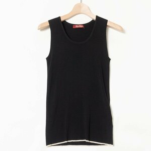  mail service 0 MaxMara tops Max Mara no sleeve knitted black black line on goods beautiful . simple put on mawashi ... feeling spring summer M