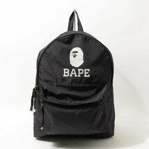 A BATHING APE アベイシング エイプ バックパック リュック リュックサック 大容量 デイバッグ ポリエステル100% ブラック 黒 ストリート_画像1