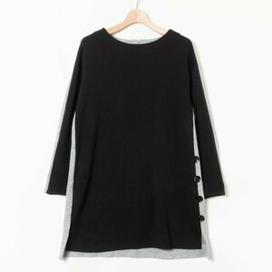 Sutfeso Tunic Tops Stestsso Black x Серый задний крепеж коленый колен